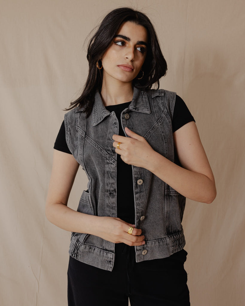 Denim Vest black