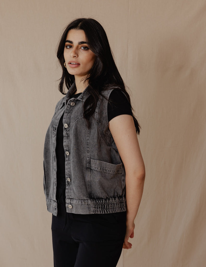 Denim Vest black