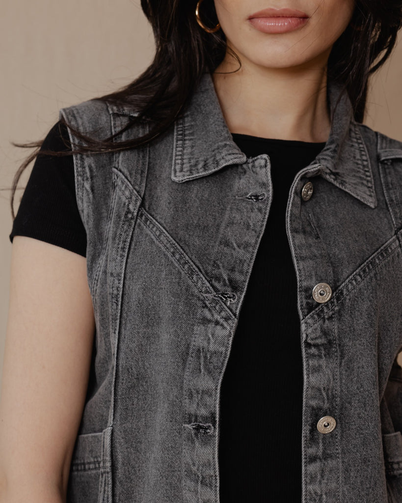 Denim Vest black