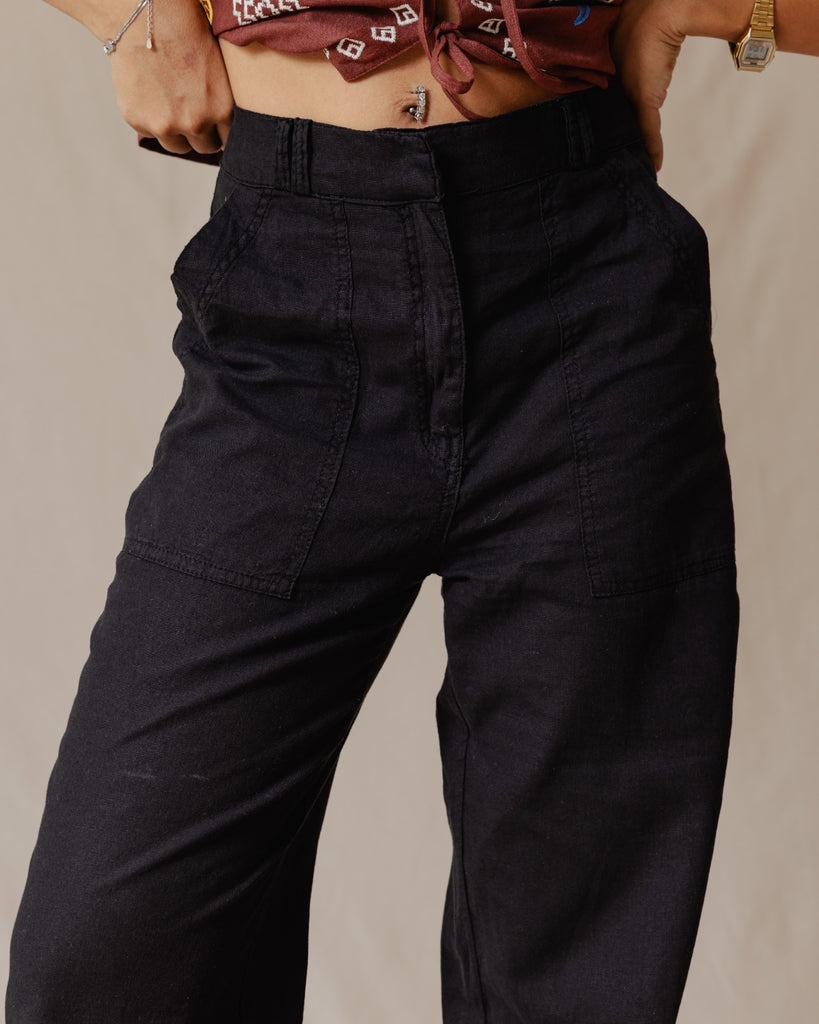 Linen Pants Black