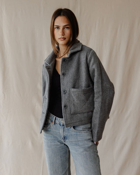 Grey Cropped Coat - PALMA