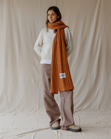 The Textured Burnt Orange Scarf - PALMA