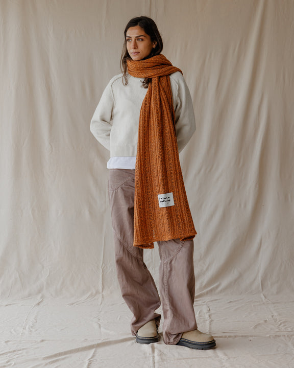 The Textured Burnt Orange Scarf