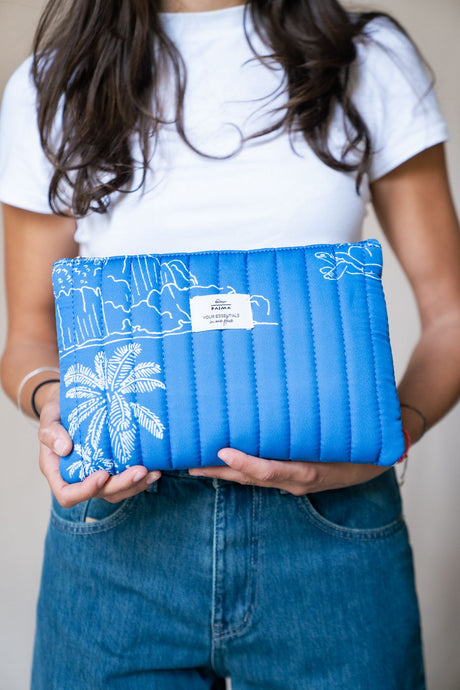White Palms Quilted Pouch - PALMA