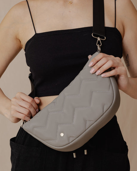 Quilted Sling Bag Grey - PALMA