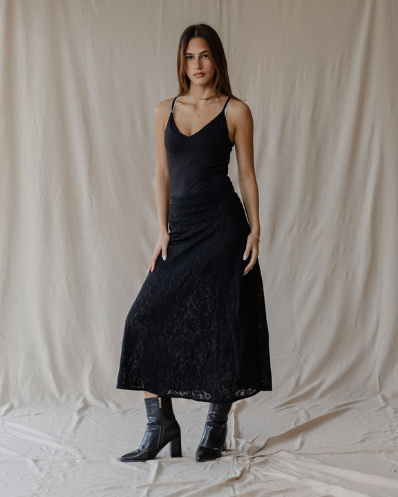 Lace Moonlight Black Skirt