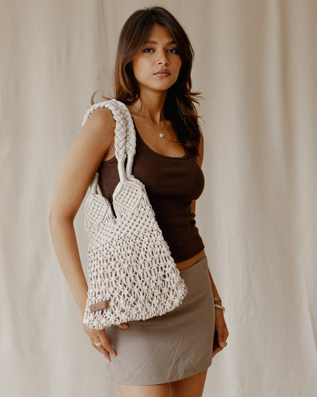 The Everyday Crochet Bag In Beige - PALMA