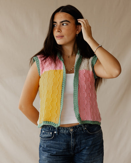 Lyra Pink Knit Vest - PALMA