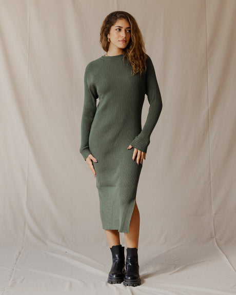 Daring Knitted Dress Olive - PALMA