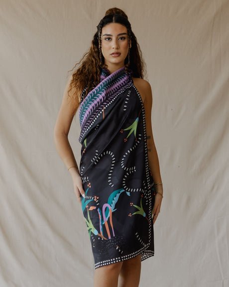 Wild Cats Sarong Black - PALMA