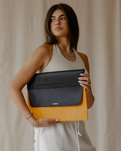 Aztec Laptop Sleeve In Yellow - PALMA