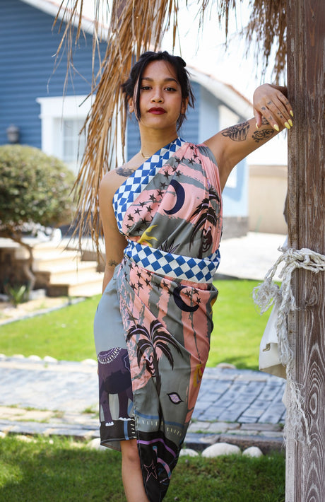 Wilderness Lover Sarong Sage Green X Salmon - PALMA