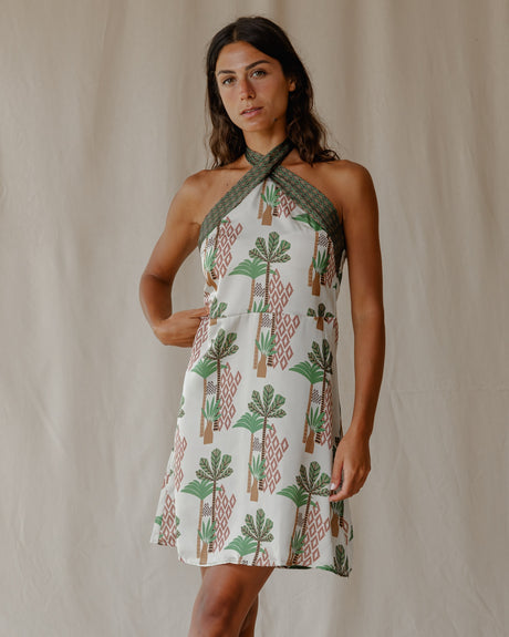 Desert Palms Satin Dress - PALMA