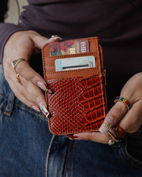 Havane SnakeSkin Card Holder - PALMA
