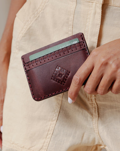 Genuine Artisan Card Holder Burgundy - PALMA