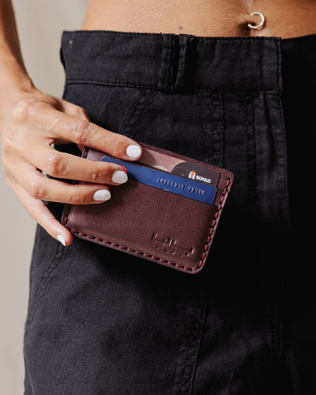 Genuine Gleam Card Holder Burgundy - PALMA