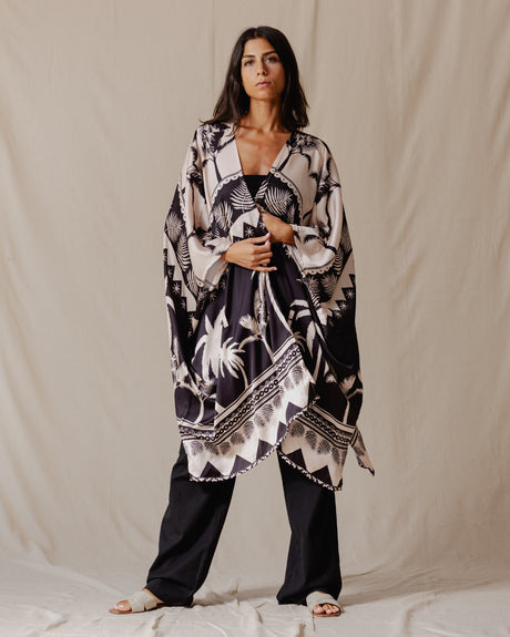 Palms Short Kimono Black - PALMA