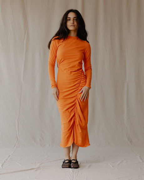 Ruched Dress In Orange - PALMA