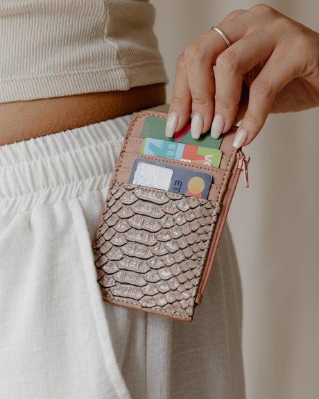 Pink SnakeSkin Card Holder - PALMA