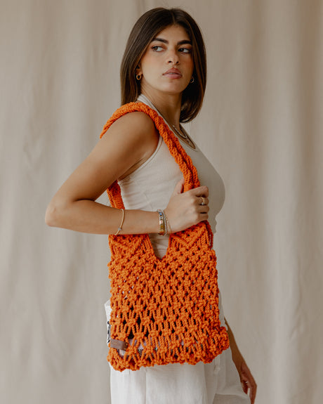 The Everyday Crochet Bag In Orange - PALMA