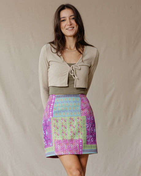 Lavender Blossoms Suede Skirt - PALMA