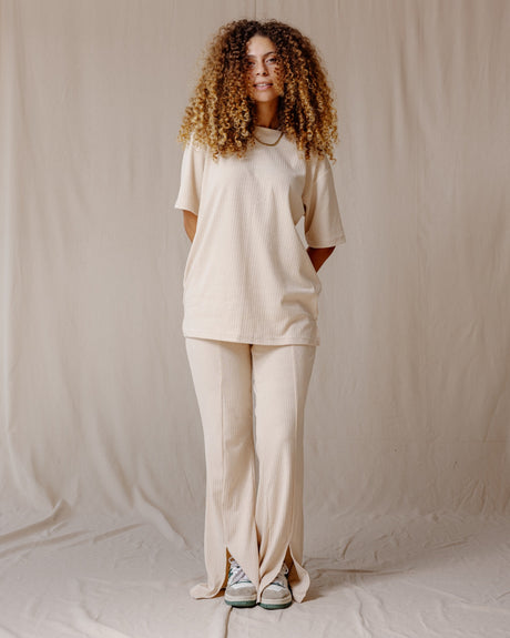 Mila Ribbed Set Beige - PALMA