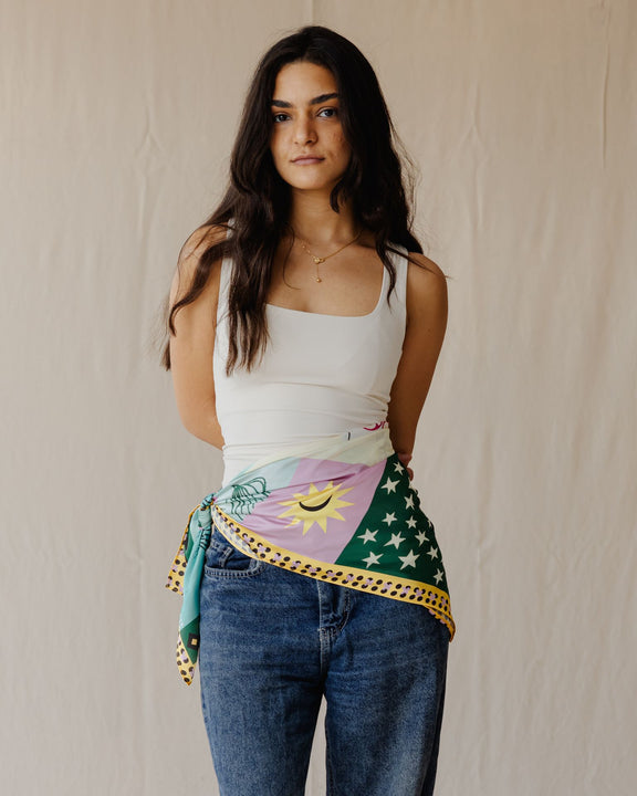 Game Night In Lime Wrap Scarf