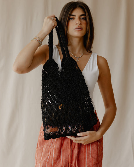 The Everyday Crochet Bag In Black - PALMA