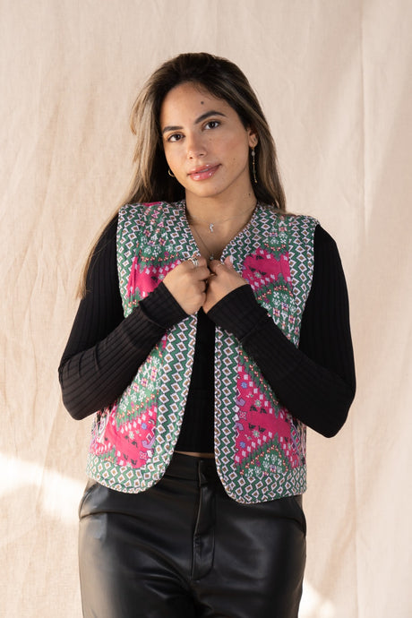 Persian Reversible Vest Fuschia X Green - PALMA
