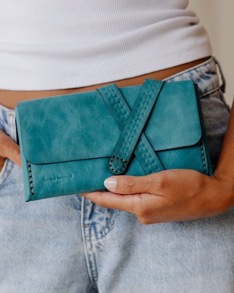 Mahalla Genuine Purse Turquoise - PALMA
