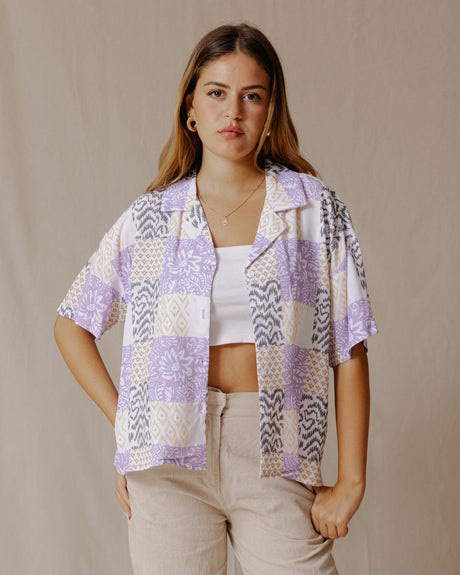 Summer Patchwork Shirt Purple - PALMA