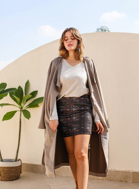 The Tribal Skirt In Brown - PALMA