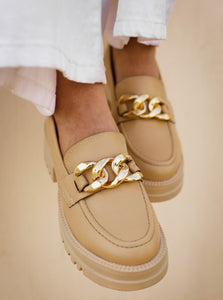 Chunky Loafers In Beige