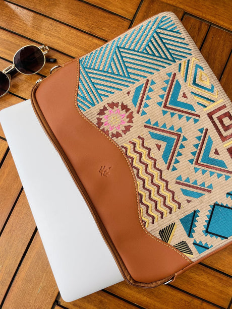 Geometric Laptop Sleeve Havane - PALMA